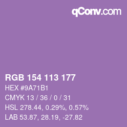 Farbcode: RGB 154 113 177 | qconv.com