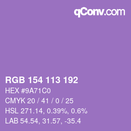 Color code: RGB 154 113 192 | qconv.com