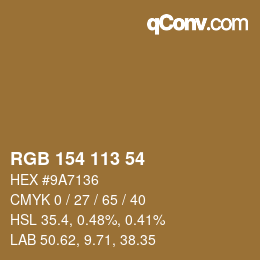 Color code: RGB 154 113 54 | qconv.com