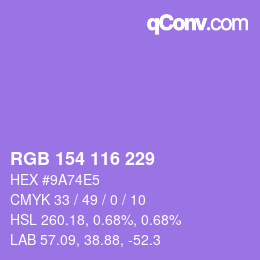 Color code: RGB 154 116 229 | qconv.com