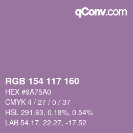 颜色代码: RGB 154 117 160 | qconv.com