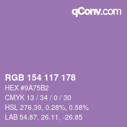 Color code: RGB 154 117 178 | qconv.com