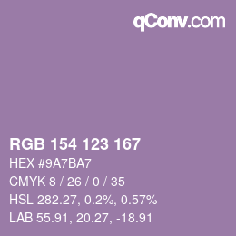 Farbcode: RGB 154 123 167 | qconv.com