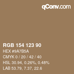 颜色代码: RGB 154 123 90 | qconv.com