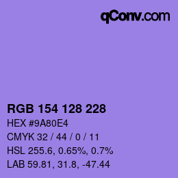 Color code: RGB 154 128 228 | qconv.com