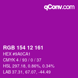 カラーコード: RGB 154 12 161 | qconv.com