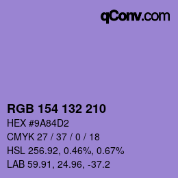 Color code: RGB 154 132 210 | qconv.com