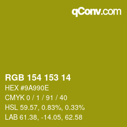 Color code: RGB 154 153 14 | qconv.com