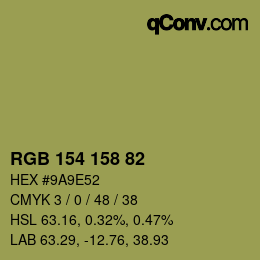 カラーコード: RGB 154 158 82 | qconv.com