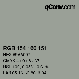 Color code: RGB 154 160 151 | qconv.com