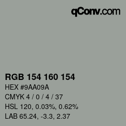Color code: RGB 154 160 154 | qconv.com