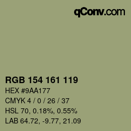 カラーコード: RGB 154 161 119 | qconv.com