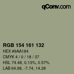 Farbcode: RGB 154 161 132 | qconv.com