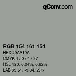 Color code: RGB 154 161 154 | qconv.com