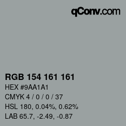 Color code: RGB 154 161 161 | qconv.com