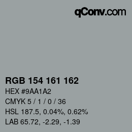 Color code: RGB 154 161 162 | qconv.com