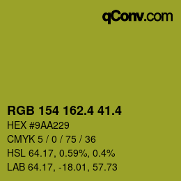 カラーコード: RGB 154 162.4 41.4 | qconv.com