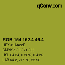カラーコード: RGB 154 162.4 46.4 | qconv.com