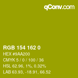Color code: RGB 154 162 0 | qconv.com