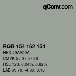 Color code: RGB 154 162 154 | qconv.com