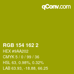 颜色代码: RGB 154 162 2 | qconv.com