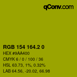 カラーコード: RGB 154 164.2 0 | qconv.com