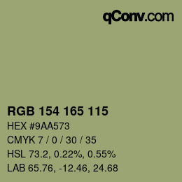 Farbcode: RGB 154 165 115 | qconv.com