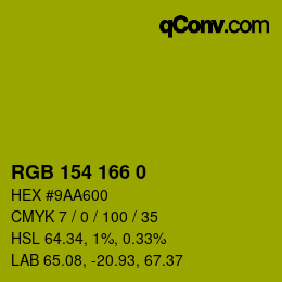 颜色代码: RGB 154 166 0 | qconv.com
