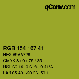 Color code: RGB 154 167 41 | qconv.com