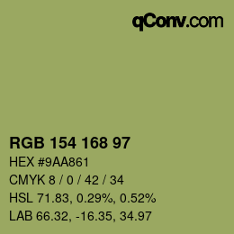 Código de color: RGB 154 168 97 | qconv.com