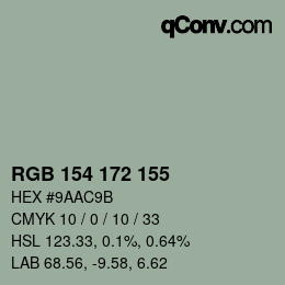Color code: RGB 154 172 155 | qconv.com