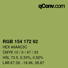 カラーコード: RGB 154 172 92 | qconv.com