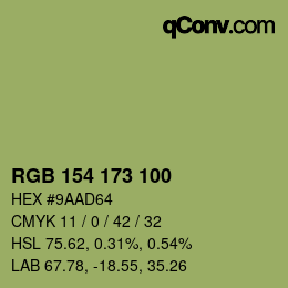 颜色代码: RGB 154 173 100 | qconv.com