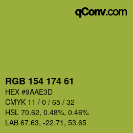 Color code: RGB 154 174 61 | qconv.com