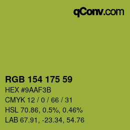 カラーコード: RGB 154 175 59 | qconv.com