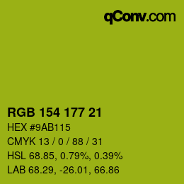 Color code: RGB 154 177 21 | qconv.com