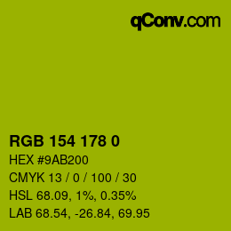 カラーコード: RGB 154 178 0 | qconv.com