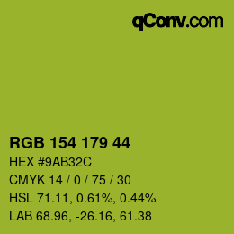 Color code: RGB 154 179 44 | qconv.com