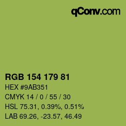 Farbcode: RGB 154 179 81 | qconv.com