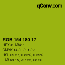 Farbcode: RGB 154 180 17 | qconv.com