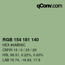 Farbcode: RGB 154 181 140 | qconv.com