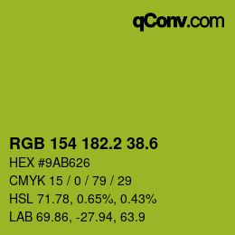カラーコード: RGB 154 182.2 38.6 | qconv.com