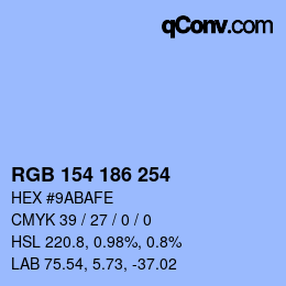 Farbcode: RGB 154 186 254 | qconv.com