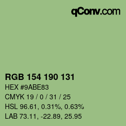 Farbcode: RGB 154 190 131 | qconv.com