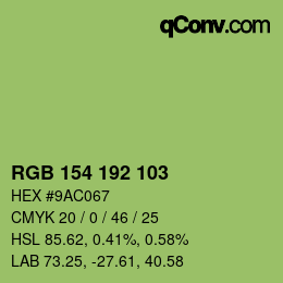 颜色代码: RGB 154 192 103 | qconv.com