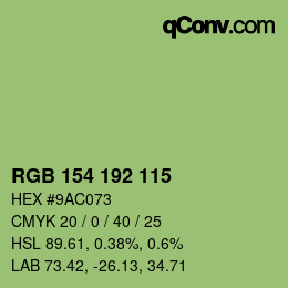 Farbcode: RGB 154 192 115 | qconv.com