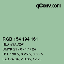 Farbcode: RGB 154 194 161 | qconv.com