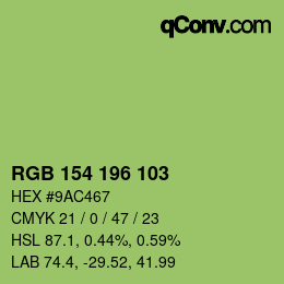 Color code: RGB 154 196 103 | qconv.com