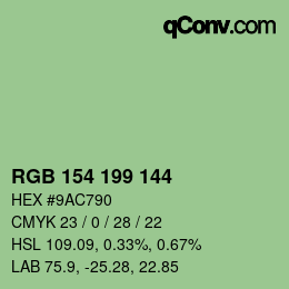 Color code: RGB 154 199 144 | qconv.com