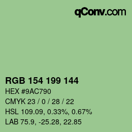 Color code: RGB 154 199 144 | qconv.com